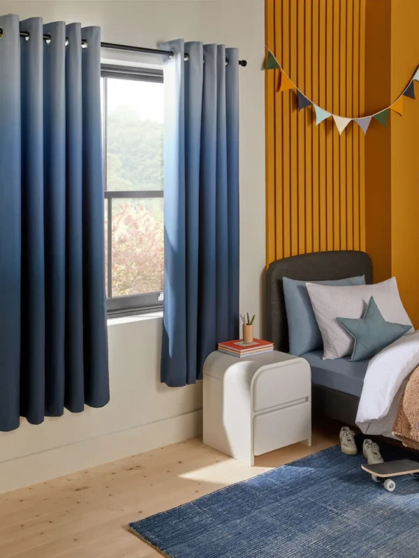 Blue Ombre Eyelet Blackout Curtains