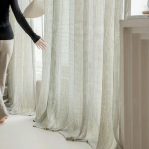 Smoky Green “Mountain Mist” Net Curtains