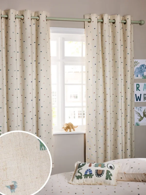 Mini Dino Eyelet Blackout Curtains