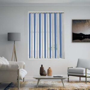 Admiral Blue White Vertical Blind