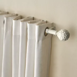 Carved Ball Extendable Single Curtain Rod