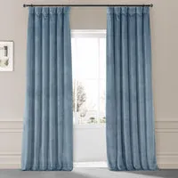 Blue Signature Plush Velvet Hotel Blackout Curtain