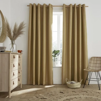 Eyelet Headed Blackout Lined Curtains