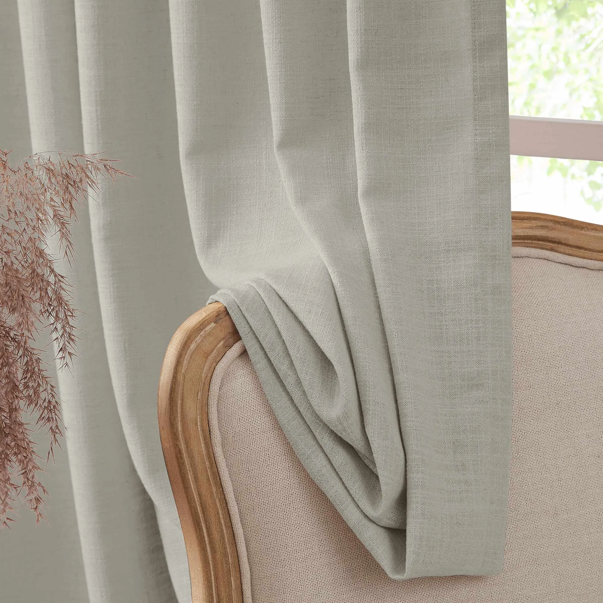 Lesley Linen Blend Curtains Light Gray