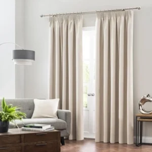 Luna Brushed Blackout Pencil Pleat Curtains