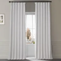 Misty White Signature Plush Velvet Hotel Blackout Curtain