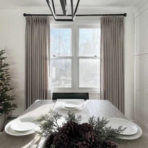 Sabrina Heavyweight Linen Curtains Khaki Gray