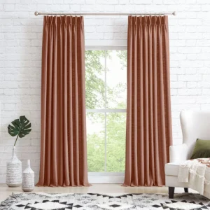Sabrina Heavyweight Linen Curtains Rust Red