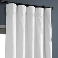 Whisper White Solid Cotton Hotel Blackout Curtain