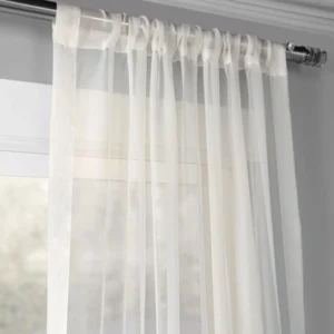 White Sheer Curtain Pair