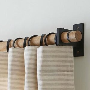 Minimalist curtain rod style Dubai home
