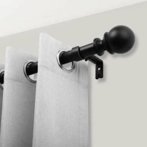 Metal curtain rod with finials Dubai interior
