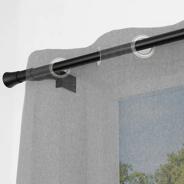 No Drills Trumpet Extendable Metal Eyelet Curtain Pole