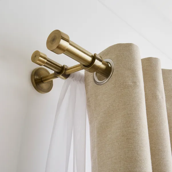 Trinity Double Layer Extendable Metal Eyelet Curtain Pole
