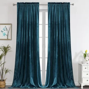 Luxury Deep Teal Velvet Curtains