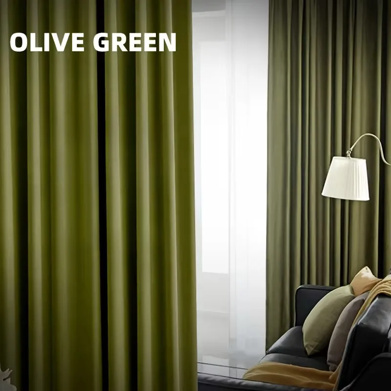 Olive Green Velvet Curtains
