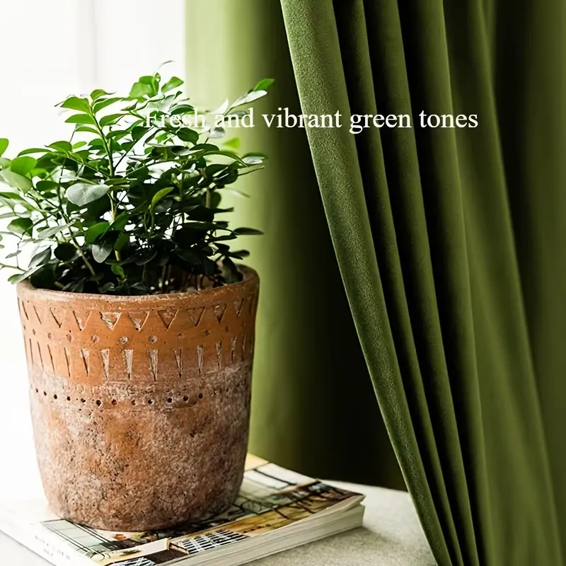 Olive Green Velvet Curtains