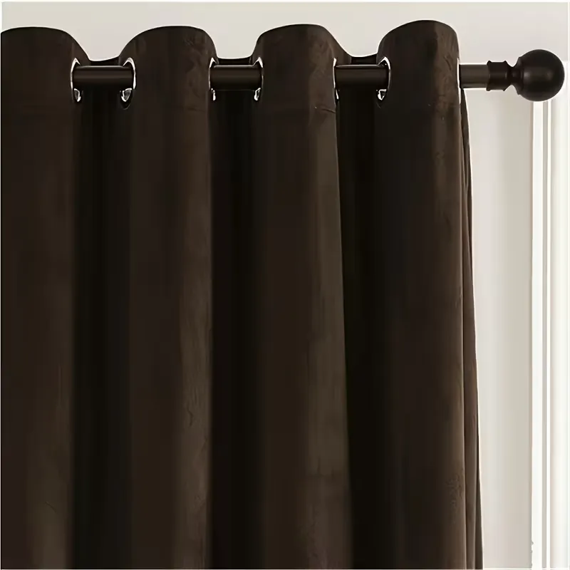 Solid Velvet Grommet Curtains