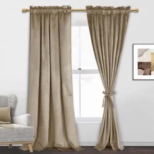 Taupe Velvet Curtains